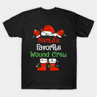 Santa's Favorite Wound Crew Funny Christmas Pajamas T-Shirt